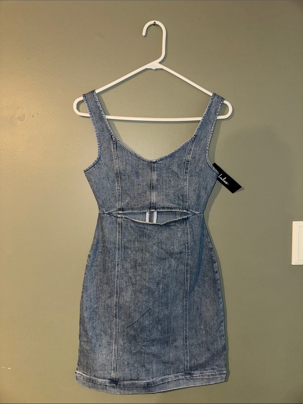 Lulu’s Denim Cutout Tank Dress - Blue